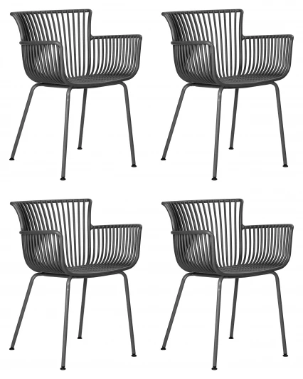 LMZL-PP778F-N_M_GR-04 Набор 4 шт стул обеденный DOBRIN ROSS (темно-серый (GR-04) без подушки)