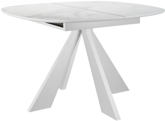 00-00070099 Стол DikLine SKK110 Керамика Белый мрамор/подстолье белое/опоры белые (2 уп.) 00-00070099