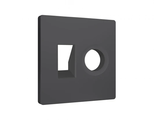 AP9125 Лицевая панель для Ethernet RJ-45/телефонной RJ-11 и ТВ-розетки (графит мягкое касание) Ambrella Volt QUANT AP9125