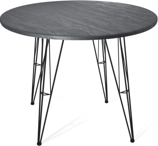 6454222008 Стол Sheffilton SHT-TU10/TT 90 МДФ черный муар/каменный уголь