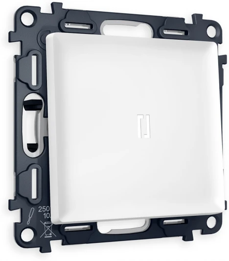 MA122015 Комплект механизма Ambrella Volt 1-клавишного выключателя с подсветкой 5600K ALFA MA122015 Белый матовый QUANT