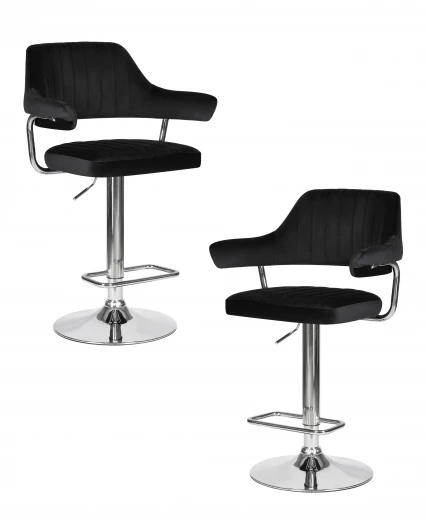 LM-5019-N_CH-M_V-MJ9-101 Набор 2 шт стул барный DOBRIN CHARLY (черный велюр (MJ9-101))