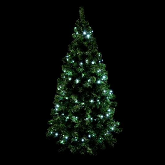 GFM168C-14-1W Светодиодная Гирлянда на Ëлку Высотой 1,8м Белая 220В, 168 LED, Провод Зеленый ПВХ, IP20