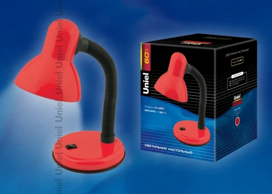 TLI-201 Red. E27 Интерьерная настольная лампа для школьника Uniel TLI-201 Red. E27 (220V, выключатель)