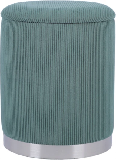 УТ000040195 Пуф Stool Group Эмили с ящиком серебро вельвет молочный арт.УТ000040194