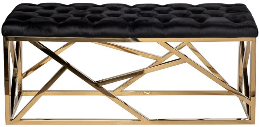 76AR-7160BAN-CHERN 76AR-7160BAN-CHERN Банкетка велюр черный/золото 110*42*46см Garda Decor