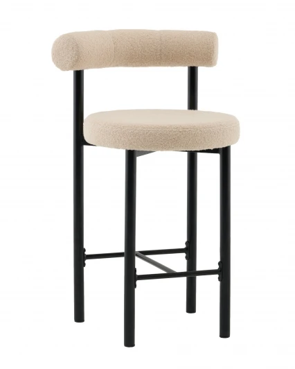 УТ000041333 Стул полубарный Флорео букле бежевый Stool Group арт.УТ000041333