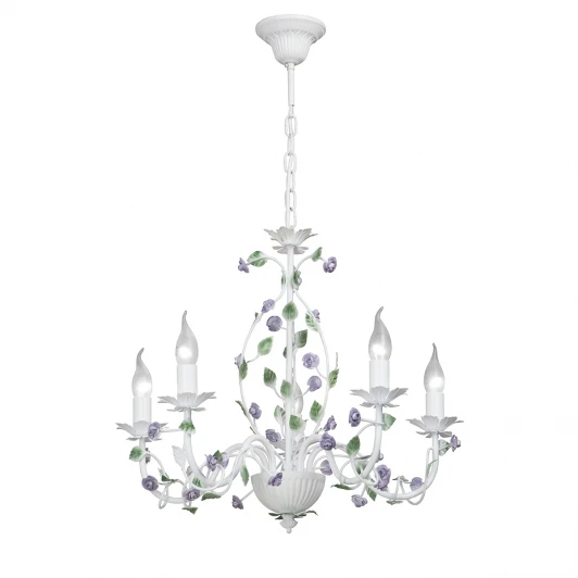 V1794-0/5 Подвесная люстра Vitaluce V1794-0/5 (220V, на цепи, свеча, цветы, листья, розы)