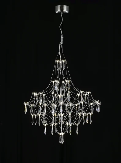 MR2641-66P-76AP Подвесная люстра светодиодная с пультом и хрустальными подвесками Asfour MyFar Allegria MR2641-66P-76AP