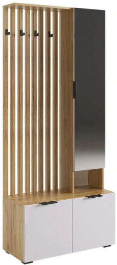 551887 Готовая прихожая Woodville Бери дуб крафт золотой / белое дерево 551887