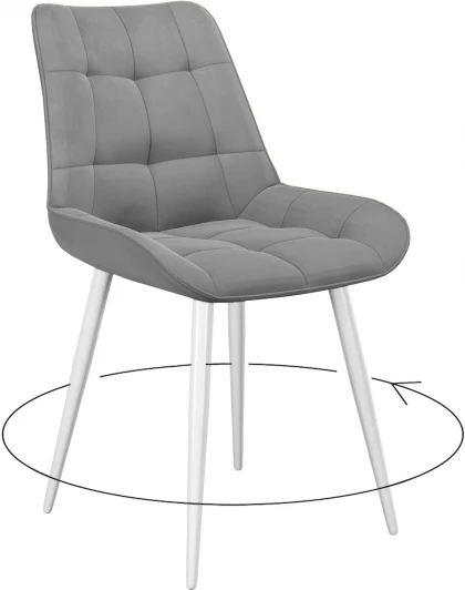 00-00072873 Стул DikLine 226 поворотный B22 GREY, ножки белые 00-00072873