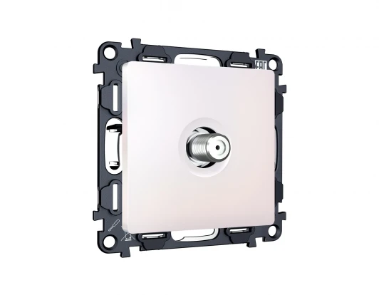 MA213050 Комплект механизма ТВ-розетки SAT встраиваемый (жемчуг) Ambrella Volt QUANT MA213050
