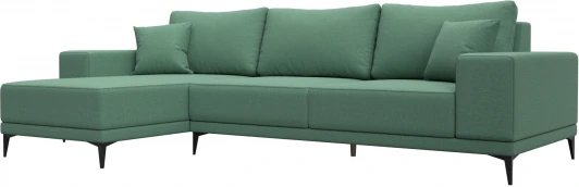 124722L Диван угловой Льюес левый (Зеленый/Рогожка) Лига Диванов арт.124722L