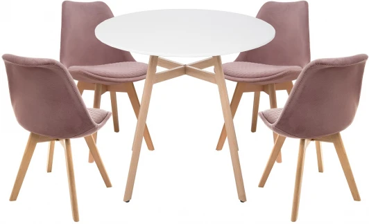 527486 Обеденная группа Woodville Арги 80 light purple / white / wood 527486