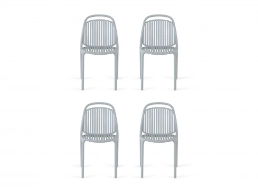 966599 Комплект стульев Scoop 4 шт. ОГОГО Обстановочка! 966599 (Пластик/Светло-серый)