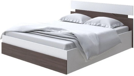 2015514 Без бренда Кровать Milton с подъемным механизмом (ЛДСП Белый/Ясень Шимо Темный) 140x200