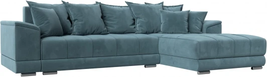 121106 Диван угловой НордСтар правый угол (Бирюзовый/Велюр) Лига Диванов арт.121106
