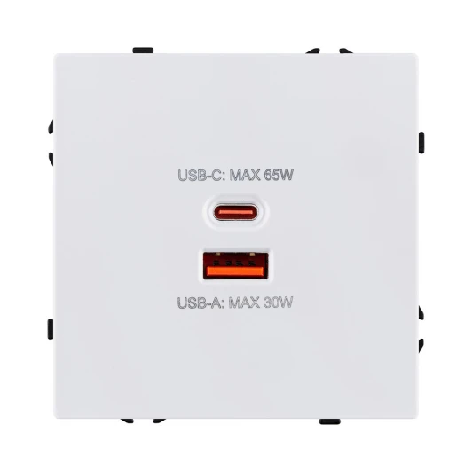 EC-024WG Розетка USB A+C 65W белый глянцевый Kollinger Eclipse EC-024WG