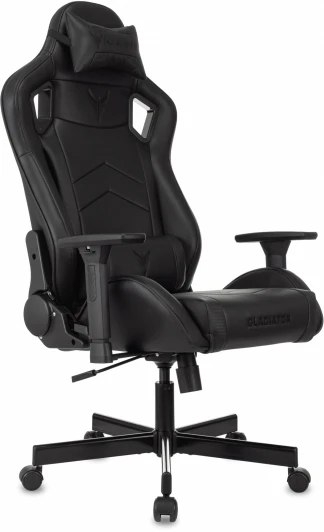 KNIGHT GLADIATOR B Кресло игровое Knight Gladiator черный эко.кожа крестов. металл