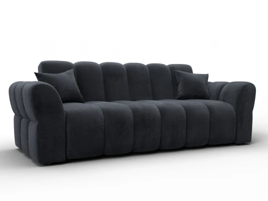 136695 Диван-книжка Лига-111 (ДСП,ЛДСП,Велюр/Темно-серый) Лига Диванов 136695