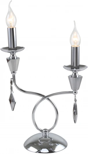 1053/09/02T Настольная лампа 1053/09/02T Grace (220V, хрусталь, подвески, подсвечник, свеча, кольцо)