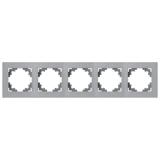 50027 Рамка на 5 постов (серебро) Stekker Катрин 50027