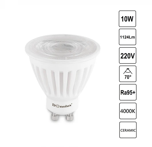 DL18275N10GU10 70 Светодиодная лампа Donolux DL18275 CERAMIC DL18275N10GU10 70 10Вт, 4000K, 1124Лм