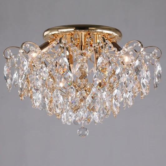 10081/6 золото Потолочная люстра Eurosvet Crystal 10081/6 золото / прозрачный хрусталь