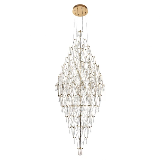 ML.7826.800P GD Подвесная люстра светодиодная хрустальная с пультом с регулировкой цветовой температуры Modelux ML.7826.800P GD