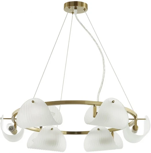 6571/6 Подвесной светильник Lumion Fioro 6571/6 медный/белый/металл/стекло E14 6*60W 220V (на тросе)