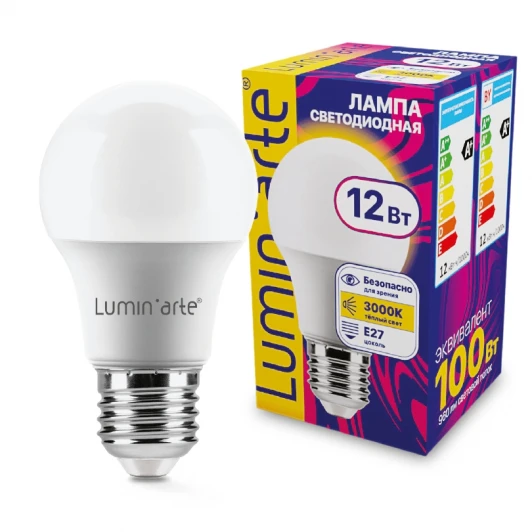 LSTD-A60-12W3KE27 Светодиодная лампа 12Вт 3000K E27 Lumin'arte LSTD-A60-12W3KE27