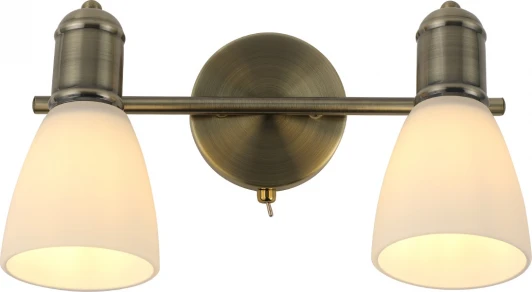 2135/2A Спот Escada Vintage 2135/2A 2x40Вт E27, металл/стекло, бронза, белый матовый плафон, с выключателем (220V)