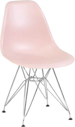 638APP-LMZL DSR, цвет сиденья светло-розовый (PK-02), цвет основания хромированная сталь Стул обеденный DSR (ножки хром, цвет светло-розовый (PK-02))