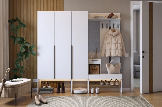 ПК11Баско.2552 Прихожая "Баско К11" Mebelson (ЛДСП/Светлое дерево) арт.ПК11Баско.2552