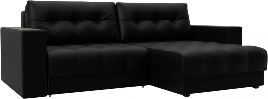 128469 Диван угловой с декором Лига-049 НПБ Лига Диванов (Экокожа) арт.128469