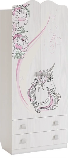 MDF-01.1747 Фэнтези Шкаф комбинированный (с ящ. 2-створчатый), цвет белый рамух Mebelson (арт.MDF-01.1747)