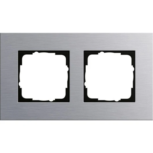 G1002AS Рамка на 2 поста (алюминий) Jasmart G-Metal G1002AS