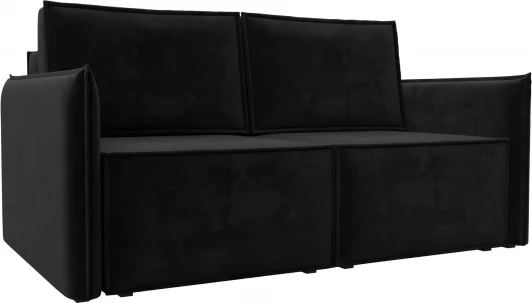 121899 Диван прямой Либерти мини (Черный/Велюр) Лига Диванов арт.121899