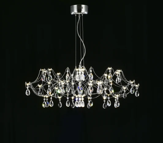MR2661-60P-50AD Подвесная люстра светодиодная с пультом и хрустальными подвесками Asfour MyFar Ersilia MR2661-60P-50AD