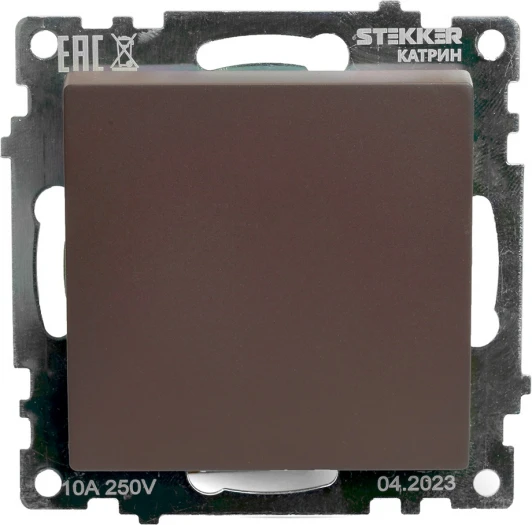 49180 Переключатель одноклавишный перекрестный (коричневый) Stekker Катрин 49180