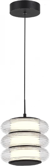 SL6239.403.03 Подвесной сетильник ST Luce Frittela SL6239.403.03 черный/прозрачный LED 1*16W 3000K (220V, на проводе, круглые)