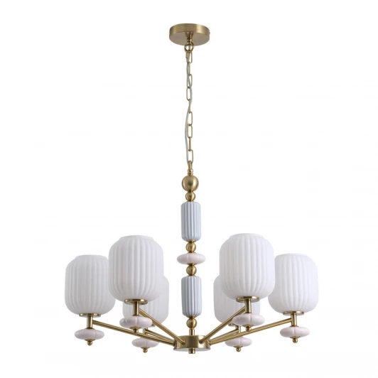 8334/6 Подвесная люстра Lumion Alegra 8334/6 бронза/белый, металл/керамика/стекло E27 6*40W 220V (на цепи)