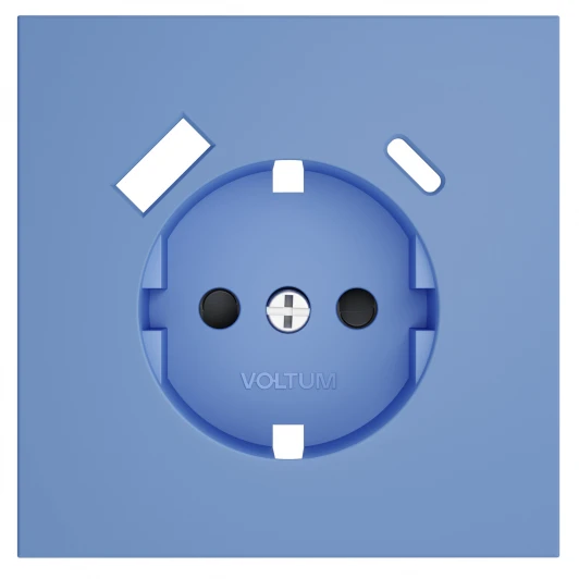 VLS001015 Накладка для розетки с заземлением и защитными шторками с USB A+C (деним) Voltum S70 VLS001015