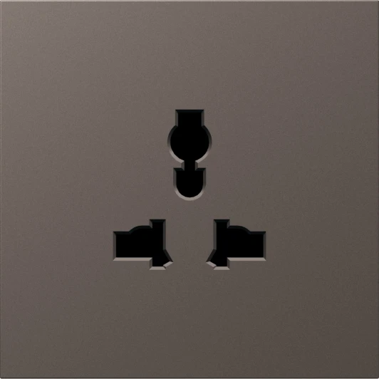 DS11653 Накладка для розетки мультистандарт, со шторками 16A 250 В~, мокко Donel S08 DS11653