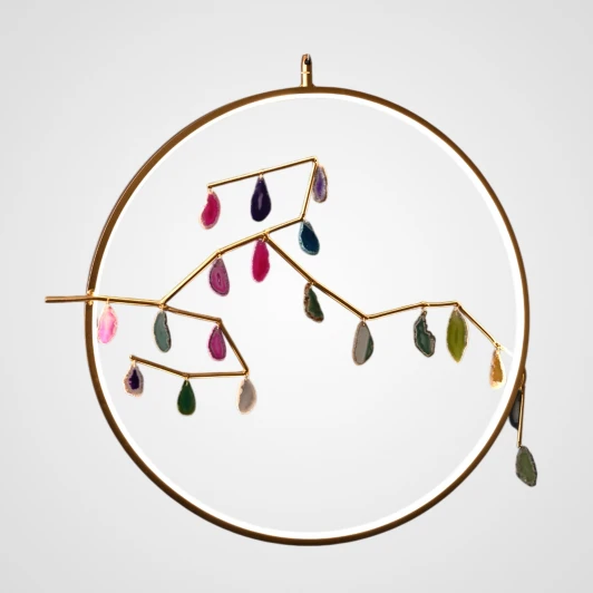 Agate-1001 Подвесной светильник Agate 10 Multicolour D60 By ImperiumLoft Agate-1001 (LED, 220V, на тросе, кольцо)