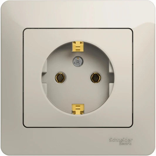 GSL000942 Розетка встраиваемая с заземлением (молочный) Systeme Electric Glossa GSL000942