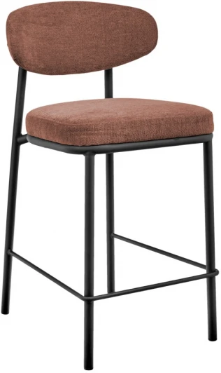 FR 1024 Стул полубарный Lucas 2 терракотовый шенилл с чёрными ножками Bradex Home арт.FR 1024