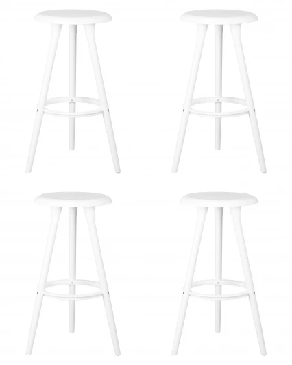 LMZL-PP652-N_W-TR_P-W-02 Набор 4 шт табурет барный DOBRIN ROYCE WHITE (белый (W-02))