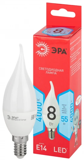 LED BXS-8W-840-E14 R Лампочка светодиодная E14 8W ЭРА LED BXS-8W-840-E14 R