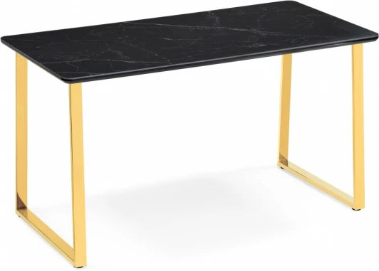 606412 Кухонный стол Notta Селена 2 180х90 черный мрамор / золото (МДФ) арт.606412